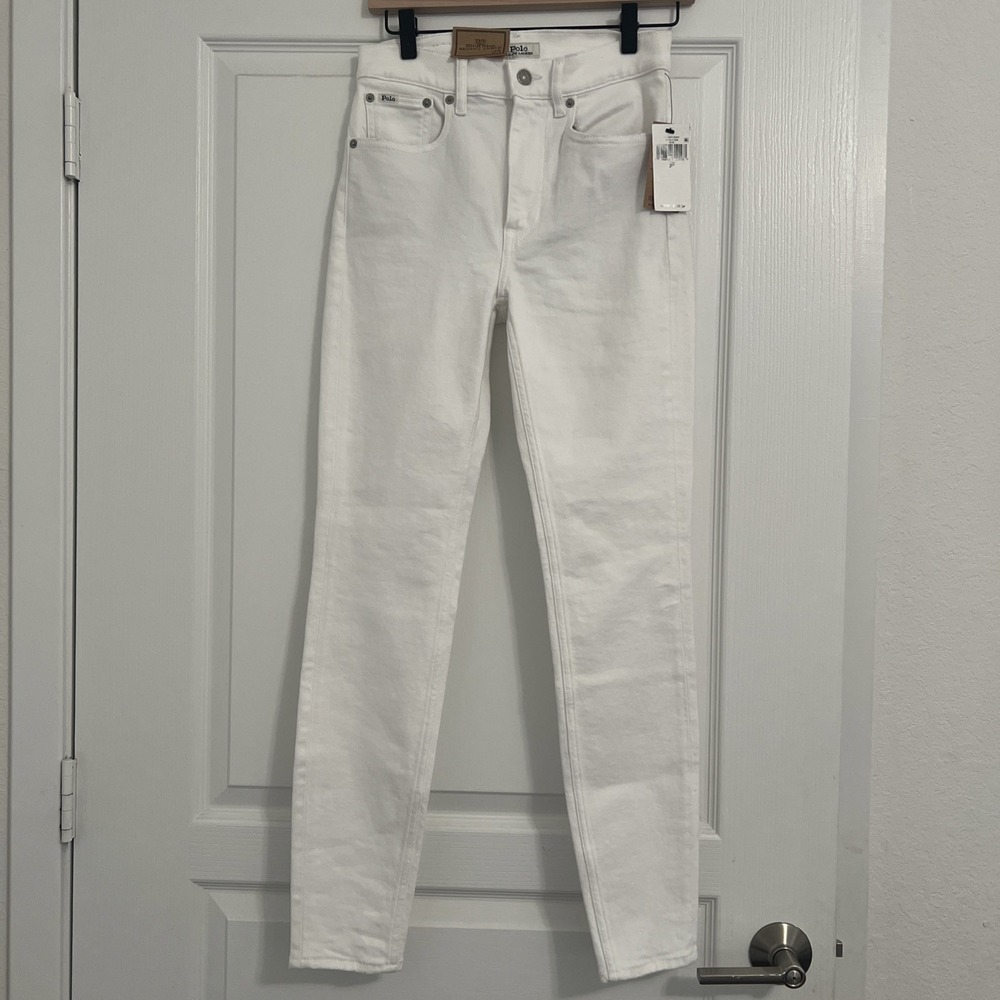 Polo Ralph Lauren High Rise Skinny Ankle Jeans White Women's Size 25 NWT Preppy - Picture 3 of 9